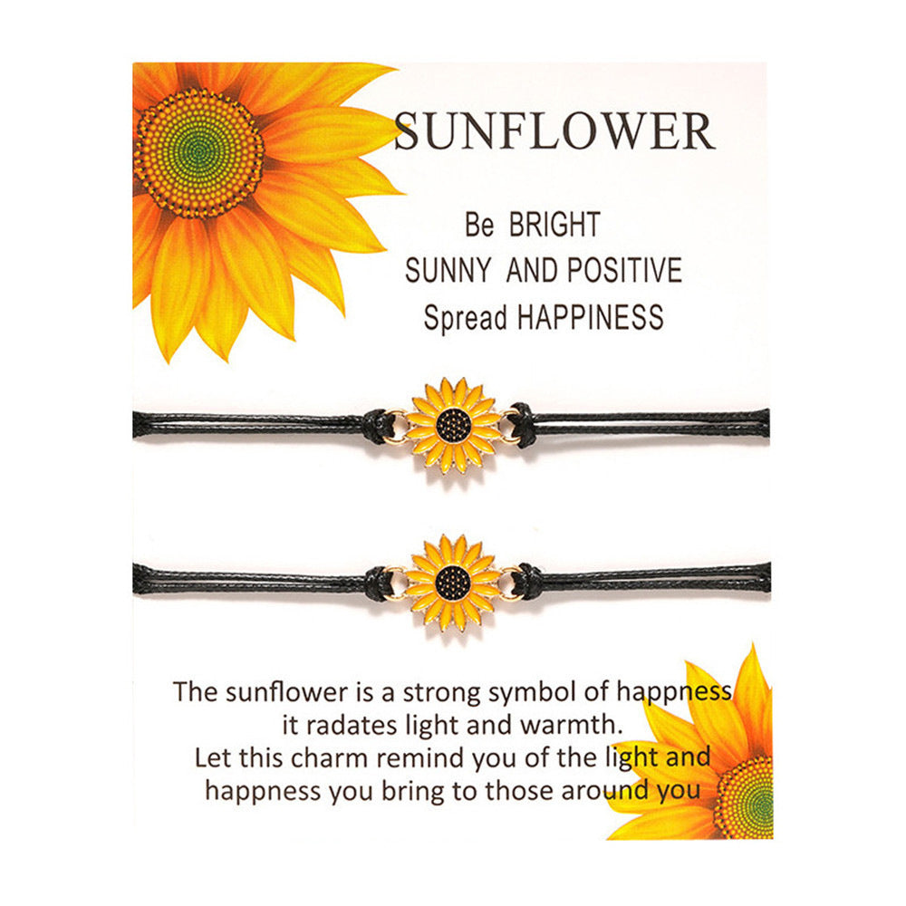 Ornament Personality Sunflower Alloy Dripping Oil Bracelets