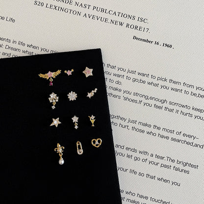 Bone Zircon Metal Cochlear Female Simple Earrings