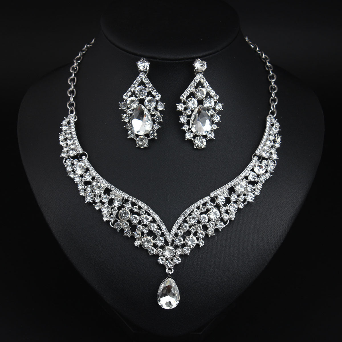 Rhinestone Suite Female Temperament Banquet Bride Necklaces