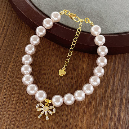 Retro Crystal Stringed Pearls Zircon Hand Bracelets