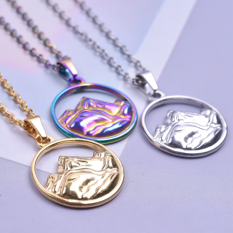 Colorful Stainless Steel Golden Mountain Ornament Pendants