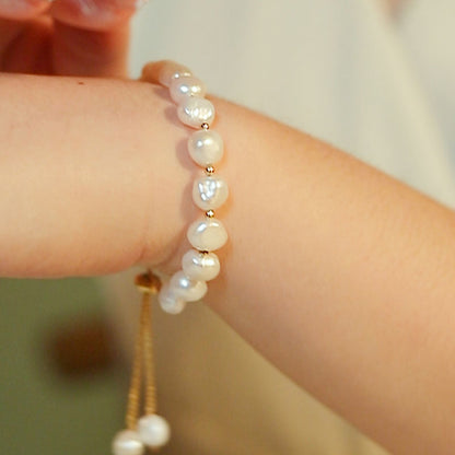 Women's Irregular Freshwater Imitation Pearl Pull-out Adjustable Light Bracelets