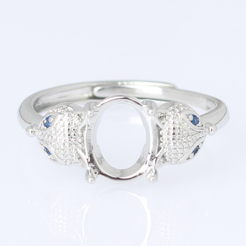 Frame Open Mouth Autumn Copper Alloy Electroplating Sier Rings