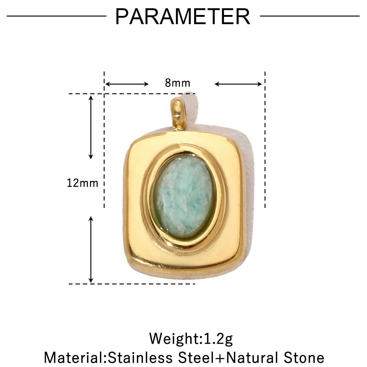 French Retro Flower Geometric Natural Stone Titanium Pendants