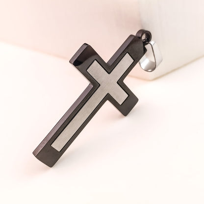 Men's Steel Cross Shelf Punk Trendy Titanium Necklaces