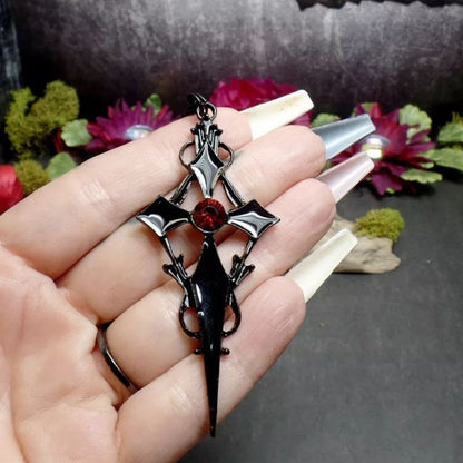 Exaggerated Cross Rhinestone Gothic Punk Hour Earrings