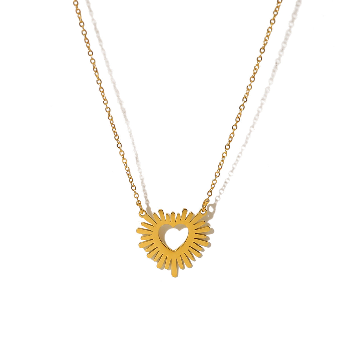 Sunflower Series Suit Gold Titanium Steel Choker Necklaces