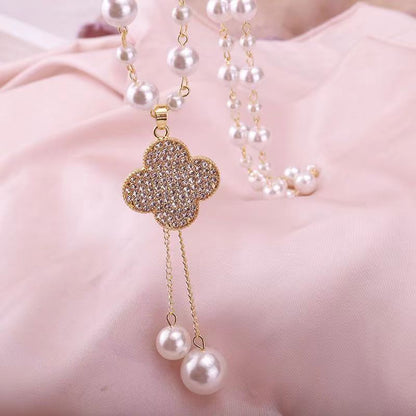 Series Set Handmade Pearl Tassel Long Necklaces