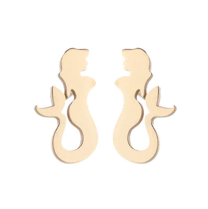 Summer Small Ear Fashion Mermaid Bone Earrings