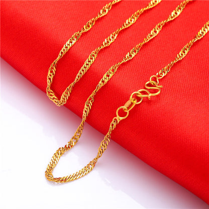 Women's Water Wave Box Hemp Flowers Clavicle Necklaces