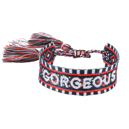 Women's & Men's Couple Letter Embroidery Wrist Strap Tassel Bracelets