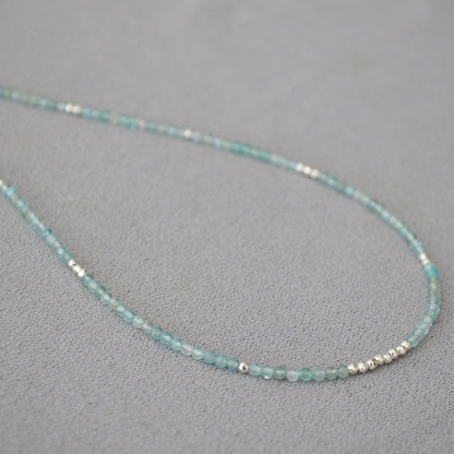 Fresh Elegant Minority Simple Aquamarine Real Necklaces