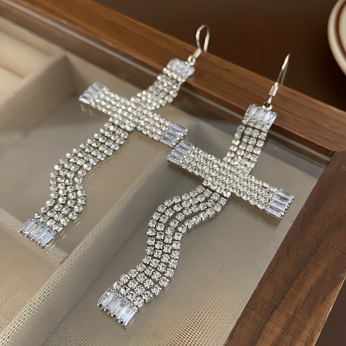 Cross Tassel Cool Nightclub Disco Dancing Personality Earrings