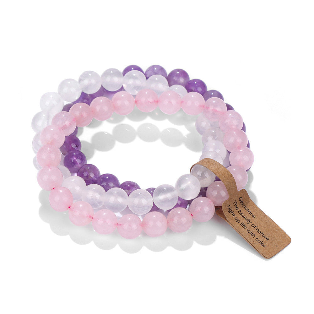 Women's Suit Crystal Agate Tigereye Amethyst Combination Bracelets