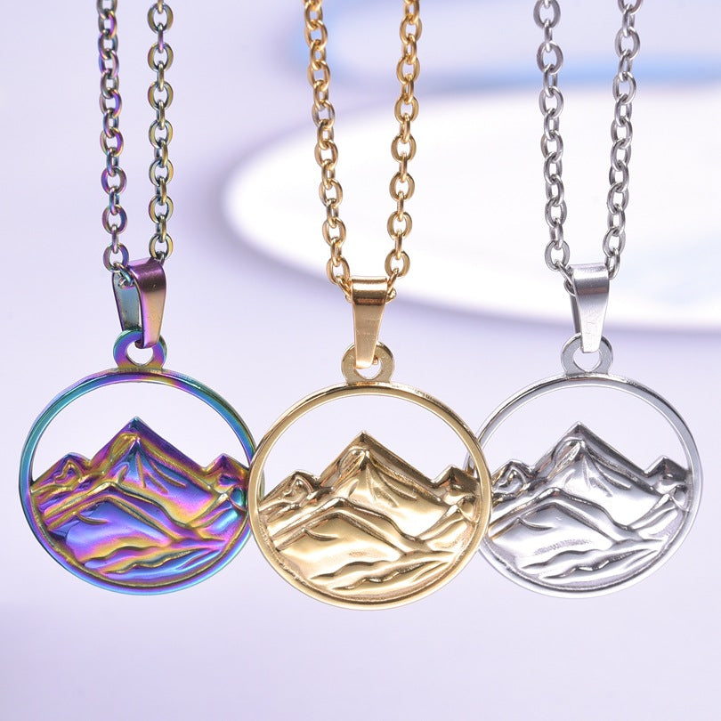 Colorful Stainless Steel Golden Mountain Ornament Pendants