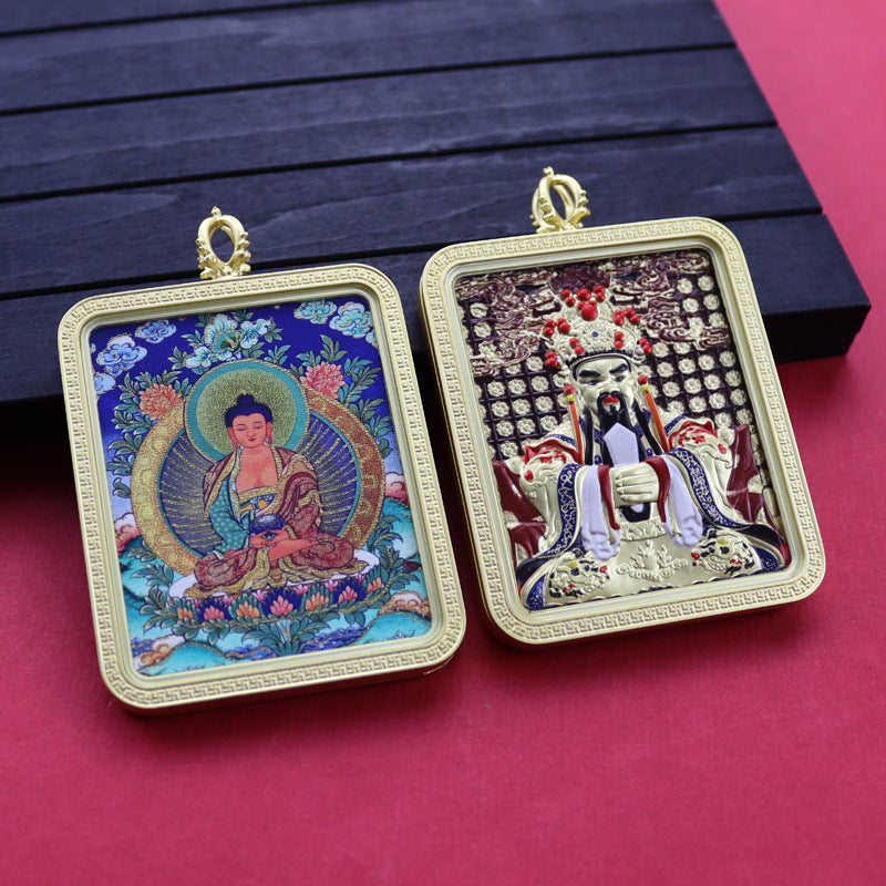 Eight Guards Dragon Five Master Three-dimensional Double-sided Tibetan Pendants