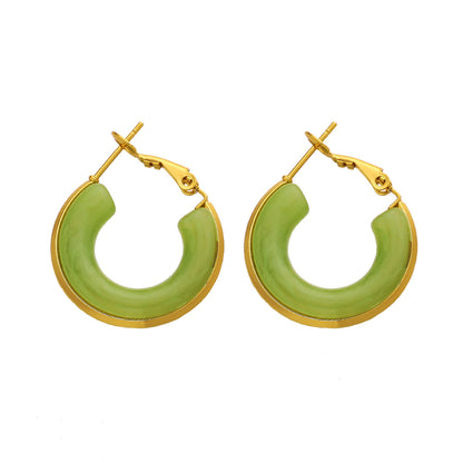 Ear Color Blooming Resin Water Drop Earrings