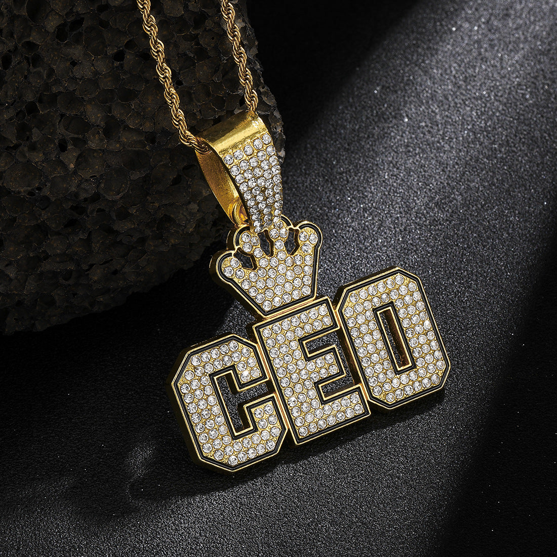 Men's Splendid Diamond Crown Letters For Cuban Necklaces