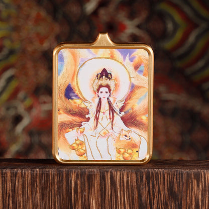 Yellow God Of Wealth Small Niche Pendants