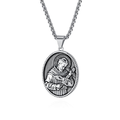 Round Plate Holy Father Son Jesus Pendants