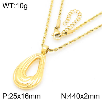 Stainless Steel Line Design Water Drop Earrings