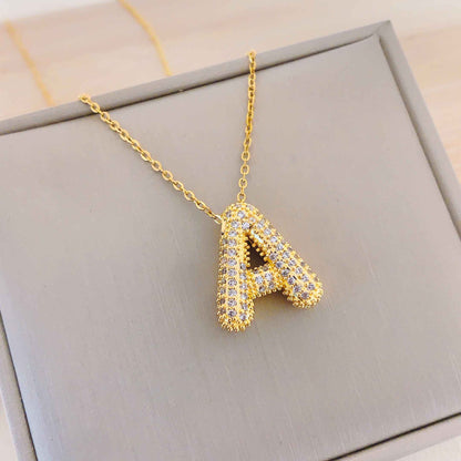 Women's Letter Hip Hop Full Zircon Exquisite Necklaces