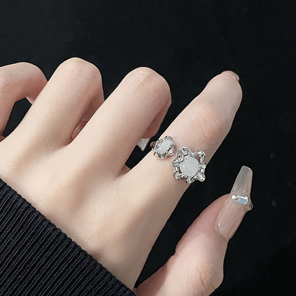 Design Korean Opal French Personality Sweet Cool Style Gem Rings