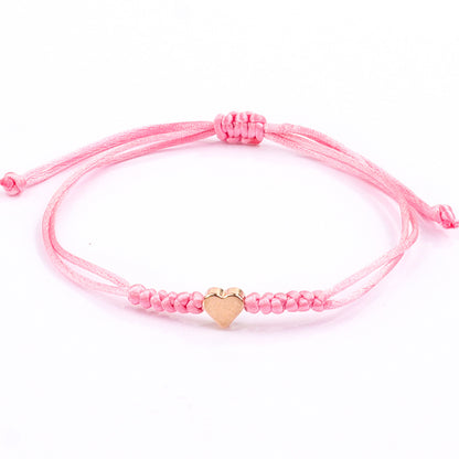 Couple Letter Gold Love Copper Adjustable Hand-woven Color Rope Bracelets