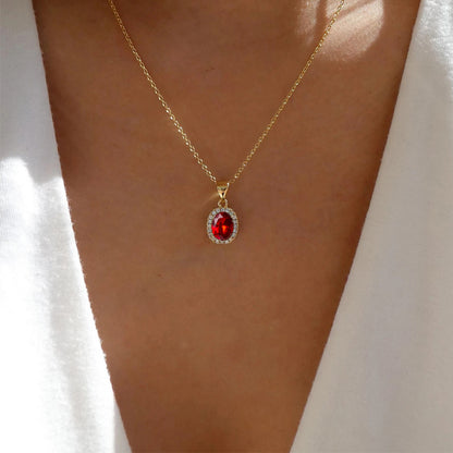 Personality Fashion Crystal Gemstone Round Clavicle Necklaces