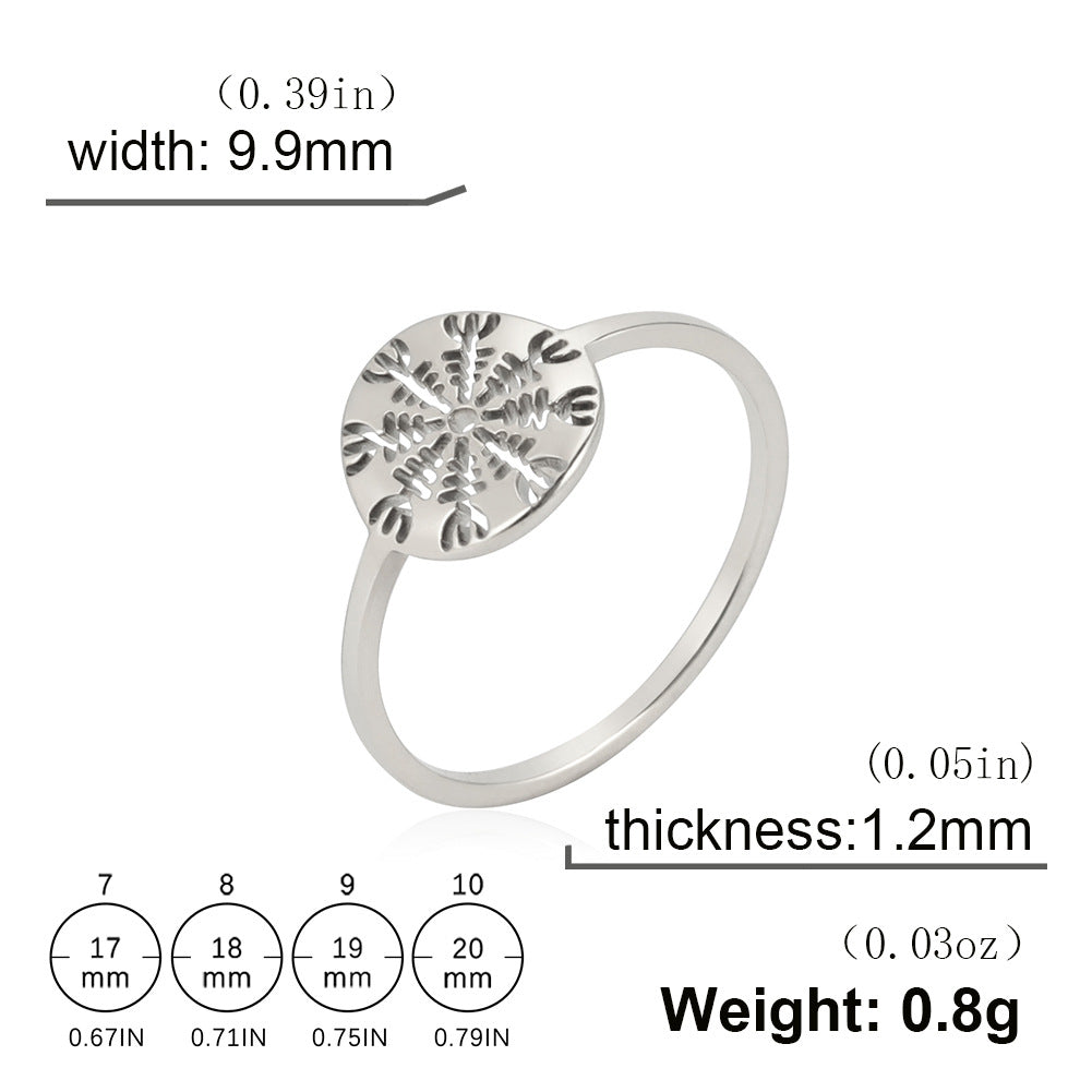 Ornament Real Gold Plated Hollow Snowflake Rings