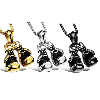 Men's Double Boxing Titanium Steel Personalized Fitness Necklaces