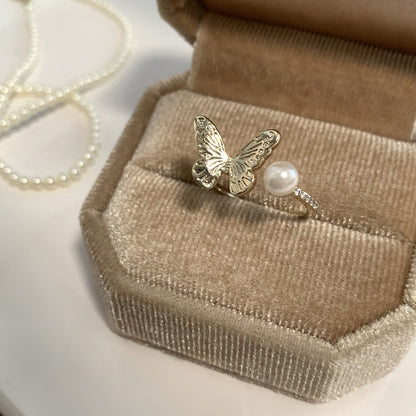 Glazed Butterfly Female Western Style Design High Sense Unique Rings