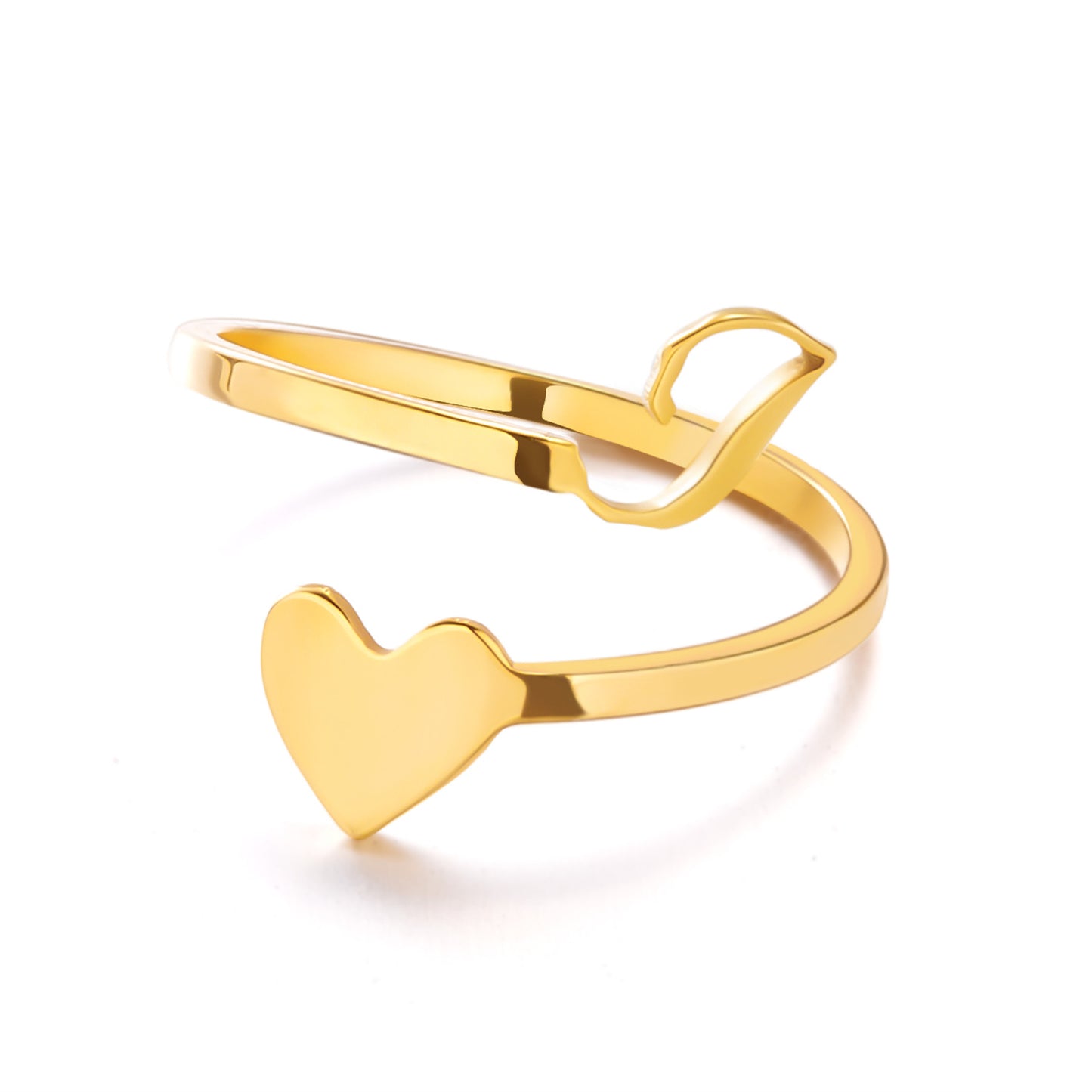 Popular Stylish Simple Letter Stainless Steel Open Three-dimensional Love Rings