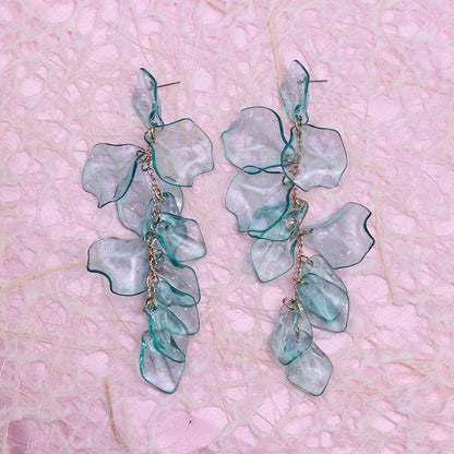 Women's Tassel Petal High Profile Fashion Personality Earrings