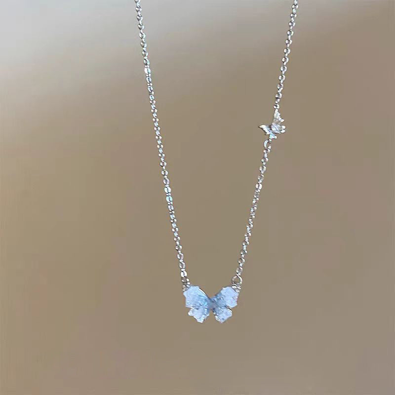 Pearl Female Summer Super Fairy Twin Clavicle Necklaces