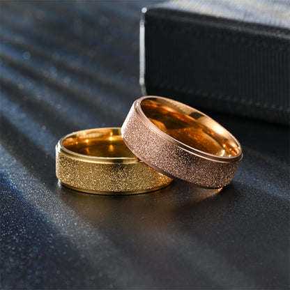 Titanium Steel Frosted Female Korean Fashion Rings