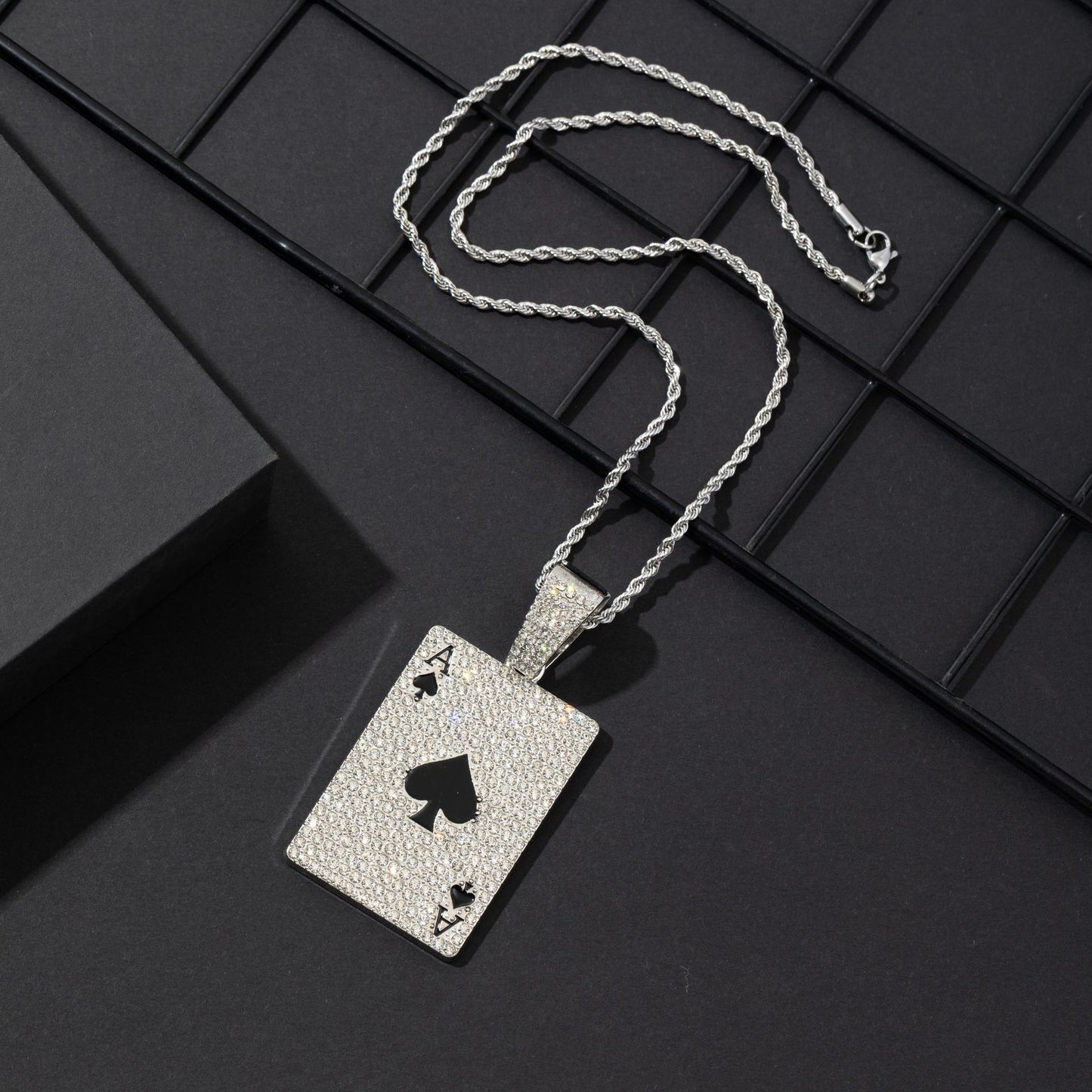 Hop Cool Diamond Playing Cards Street Rap Punk Cuban Pendants