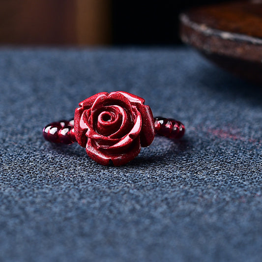 Garnet Index Finger Golden Tail Niche Rings
