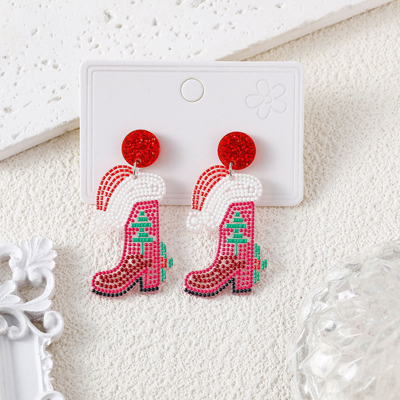 Christmas Cute Tree Snowflake Female Fashion Earrings