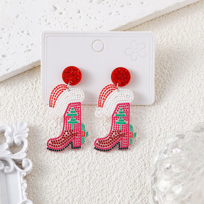 Christmas Cute Tree Snowflake Female Fashion Earrings