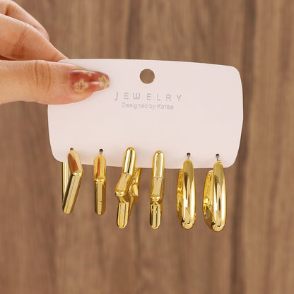 Women's Exaggerated Shaped Suit Personalized Gold Sier Earrings