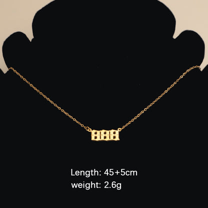 Fashion Personality Number Stainless Steel Portion Necklaces