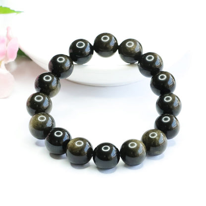 Beautiful Versatile Gold Obsidian Sand Crystal Bracelets
