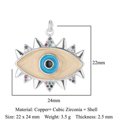 Copper Zircon Star Crown Eyes Ornament Bracelets