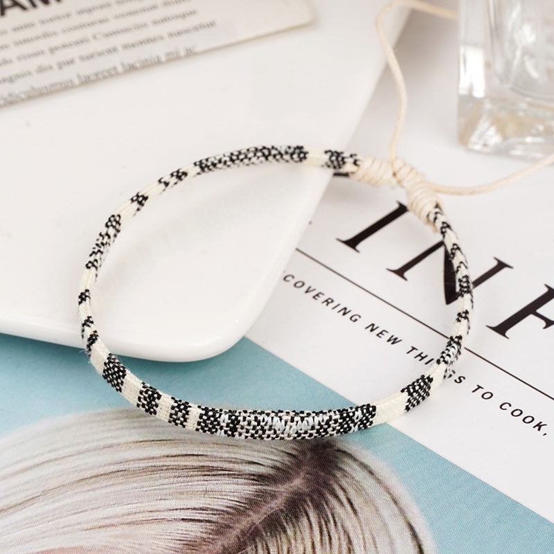 Bohemian Style Cotton Linen Fabric Woven Simple Friendship Bracelets