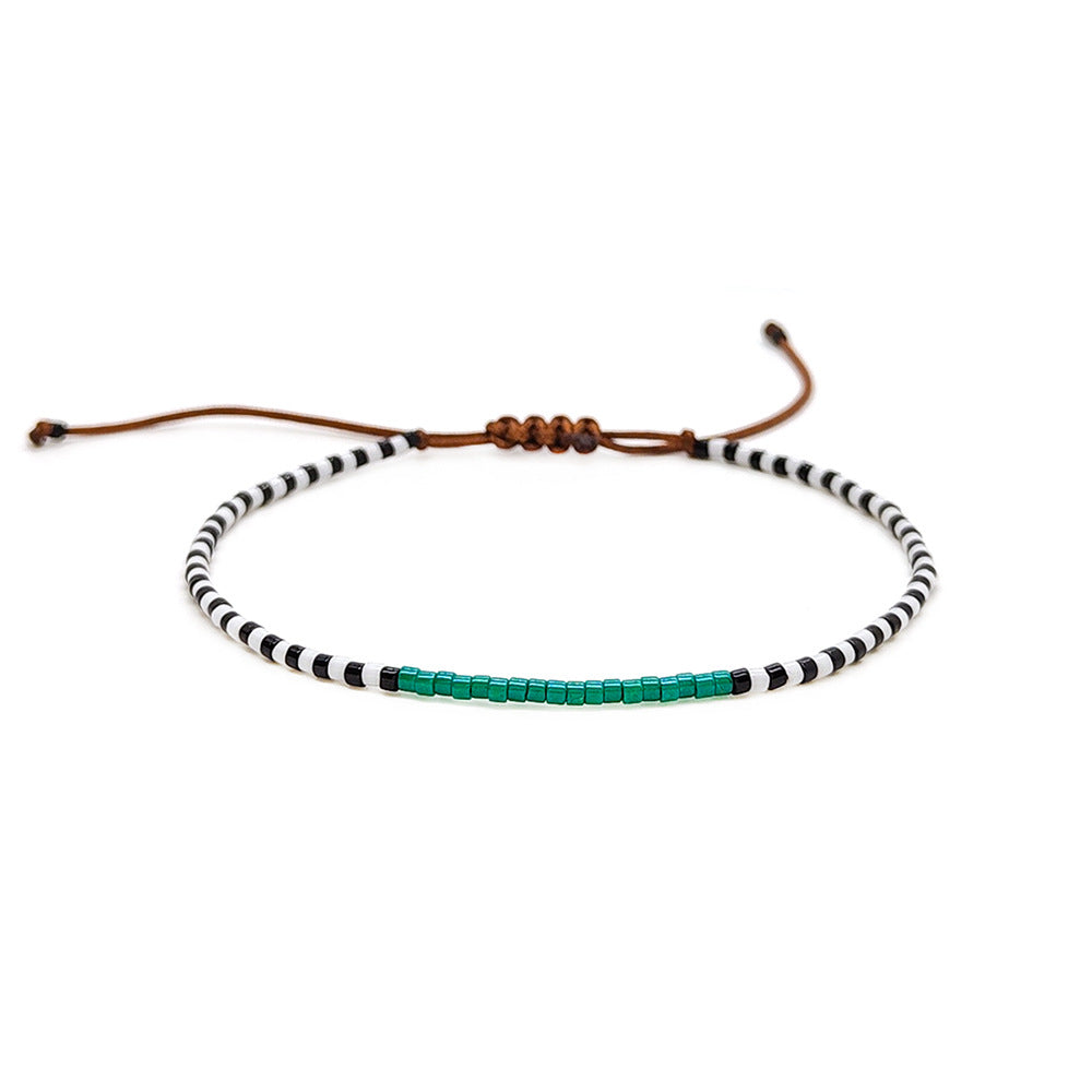 Black White Beaded Friendship Carrying Strap Bracelets