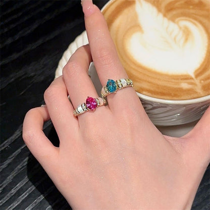 White Shell Female Plated Antique Style Rings