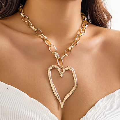 Drawable Wax Line Heart-shaped Simple Metal Necklaces