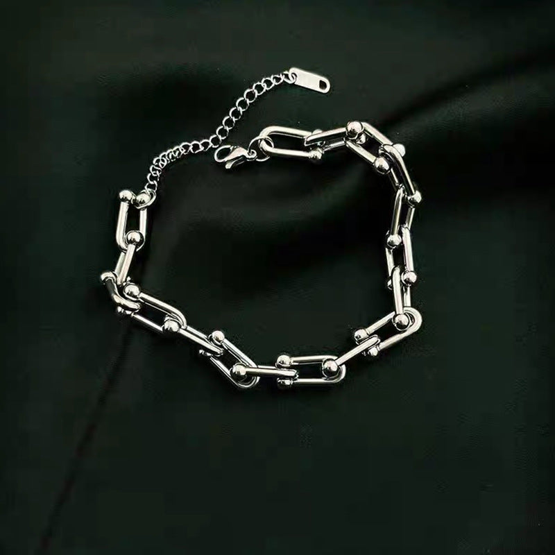 Women's & Men's Steel U-shaped Chain Personality Minority Simple Bracelets