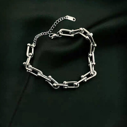 Women's & Men's Steel U-shaped Chain Personality Minority Simple Bracelets